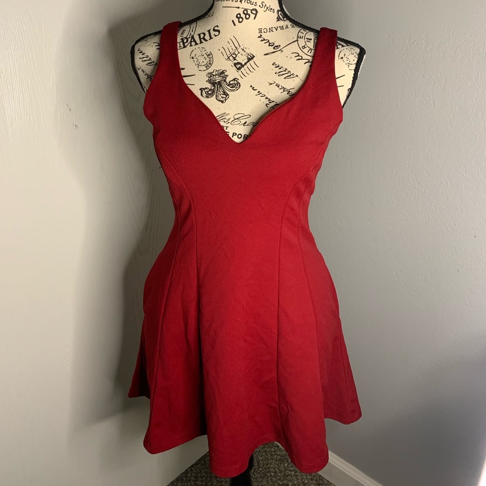 Cute red dress with pockets !!!